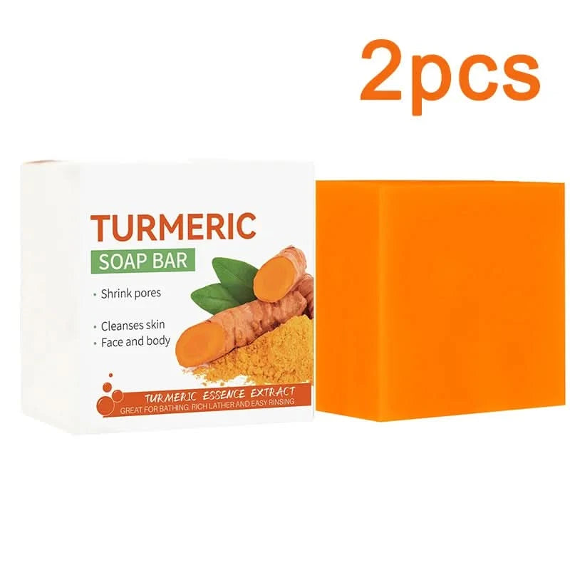 Hand Made Turmeric Soap Body Cleaning Lightening Dark Underarm Leg Body Cleansers Brightening Face Soap Tender Skin Care Beauty - M & M Global