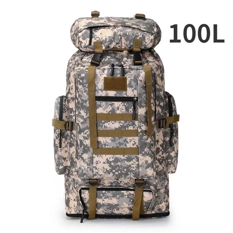 80L/100L Mountaineering Bag Climb Bag Tactical Backpacks Large Backpack Outdoors Hiking Camping Travel Bags - M & M Global