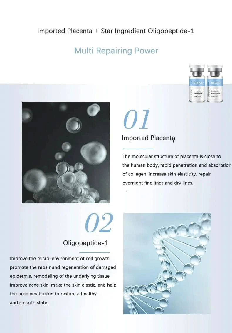 Placenta Freeze-dried Powder Essence Repair Facial Hydrating Nourishing Pore Shrinking Skin Rejuvenate Skin Care - M & M Global