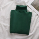 Korean High Collar Knitted Long Sleeve Base Shirt Pure Color Slimming Versatile Underwear Elegant Inner Long Top Women's Fashion