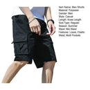 Men Shorts Men's Cargo Shorts with Multiple Pockets Elastic Waist Breathable Fabric for Summer Sports Streetwear Men Cargo