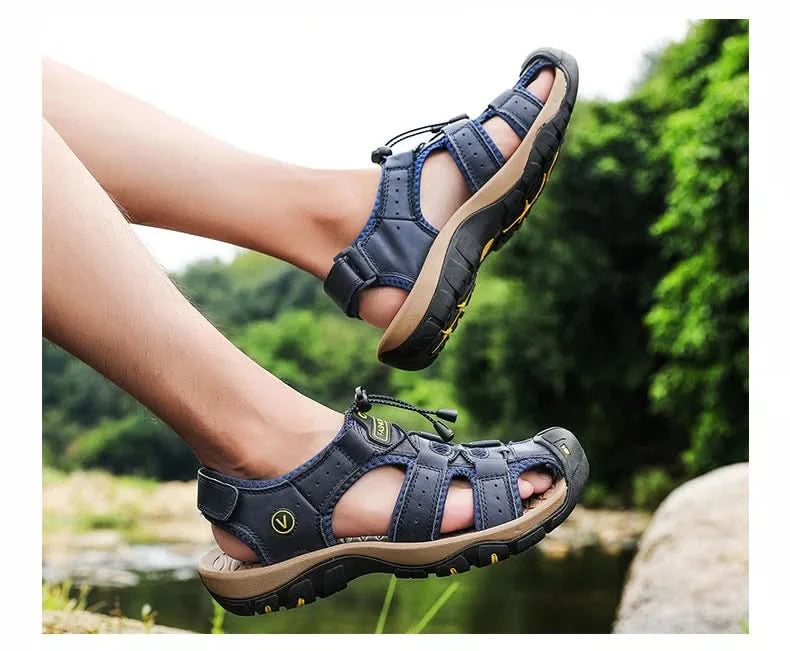 Outdoor Wading Summer Sandals For Men Anti Slip Cool Casual Shoes With Arch Support Plus Size 38-48 Beach Sandalias - M & M Global