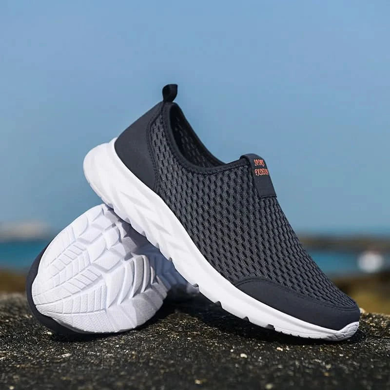 YRZL Men's Sneakers Breathable Mesh Men Casual Shoes Outdoor Non-Slip Big Size Loafers Walking Lightweight Male Tennis shoes - M & M Global