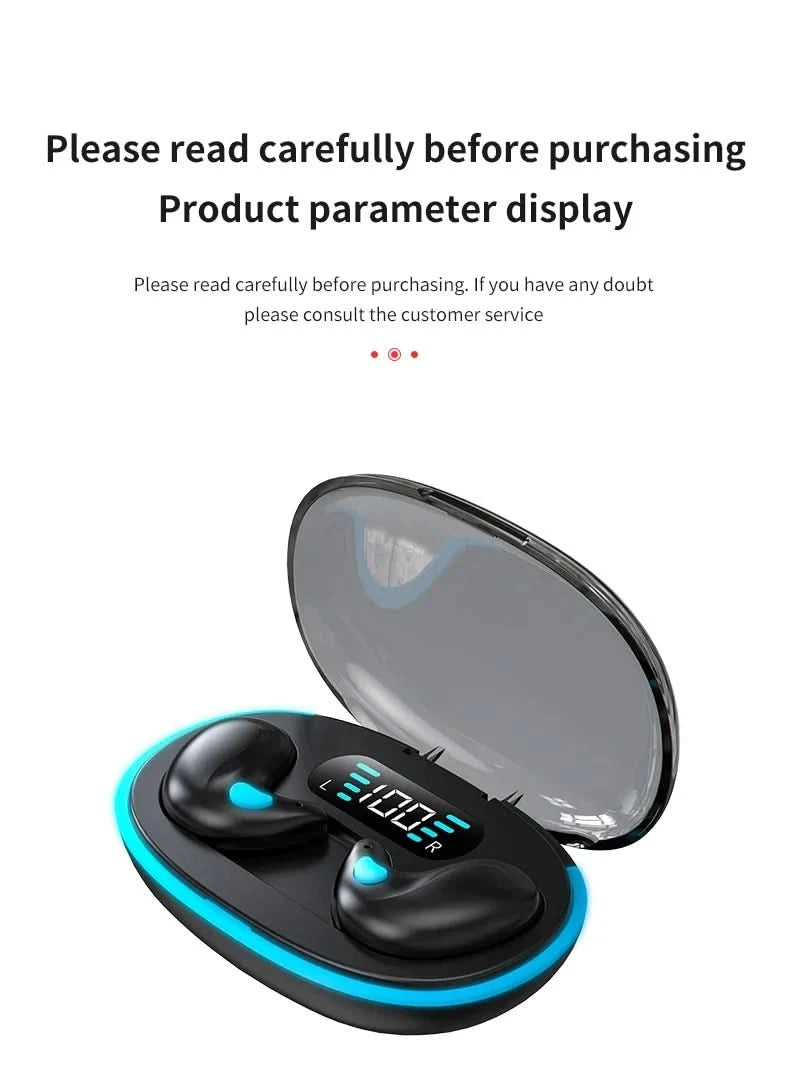 Sleep Wireless Earphone TWS Bluetooth 5.3 Headphones Hidden Earbuds IPX5 Waterproof Noise Reduction Sports Headset - M & M Global