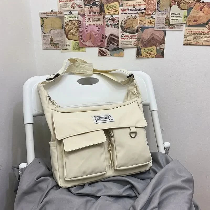 Korean Ulzzang Messenger Bag Women New 2023 Nylon Bags Multipockets Crossbody Bags For Women School Book Shoulder Bag Girls Sac - M & M Global