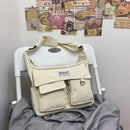 Korean Ulzzang Messenger Bag Women New 2023 Nylon Bags Multipockets Crossbody Bags For Women School Book Shoulder Bag Girls Sac - M & M Global