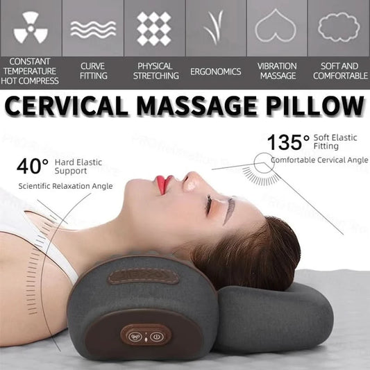 Hot Cervical Pillow Spine Sleeping Neck Massager Spine Non-traction Heating Compress Neck Masajeador Pillow Relaxation Treatment - M & M Global