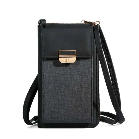 2024 New Women's Bag Mobile Phone Bag Trendy Line Simple Ladies Shoulder Bag Messenger Bag Lock Small Square Bag - M & M Global