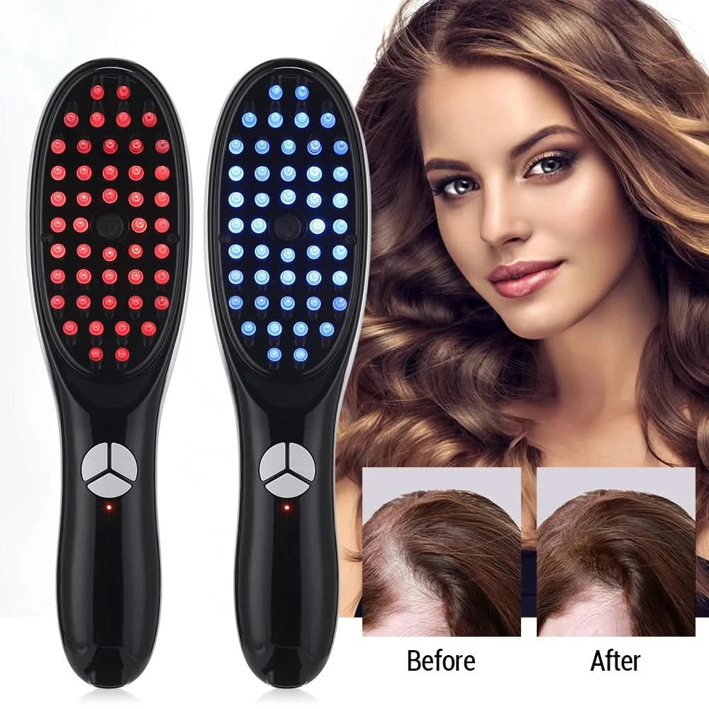 Sonic Vibration Scalp Massager Red Light Therapy Head Massage Comb Anti Hair Loss Anion Spray Hair Growth Brush Stress Relief - M & M Global