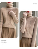 Autumn And Winter Knitted Pullover High-Neck Sweater, High-Elasticity, Fashionable And Comfortable Long-Sleeved Women's TopRY128
