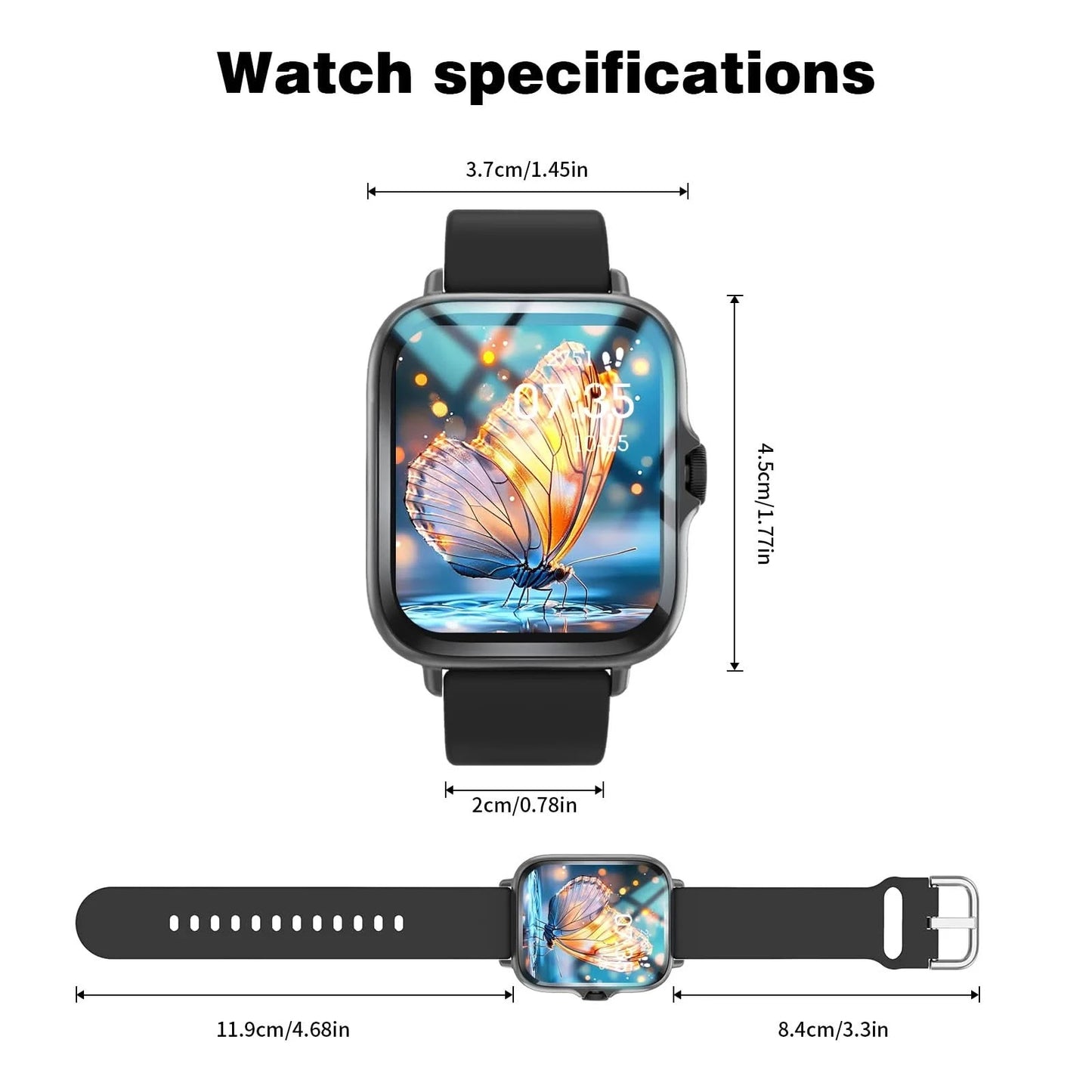 2025 new smart watch, Bluetooth call, message reminder, music playback, shutter control, weather forecast, unisex