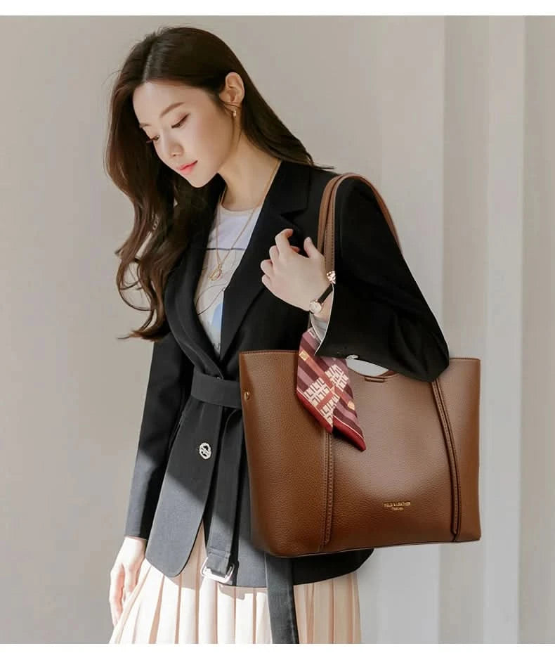 Genuine Brand Women Tote Bag High Quality Soft Leather Large Ladies Shoulder Crossbody Bag Luxury Female Shopping Handbag A Main - M & M Global