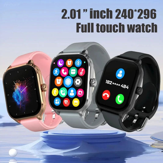 LAXASFIT 2025 New Men's Smart Watch Women's Gift 2.01 inch HD Full Touch Screen Sports Fitness Watch Bluetooth Talk Smartwatch - M & M Global