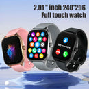 LAXASFIT 2025 New Men's Smart Watch Women's Gift 2.01 inch HD Full Touch Screen Sports Fitness Watch Bluetooth Talk Smartwatch - M & M Global