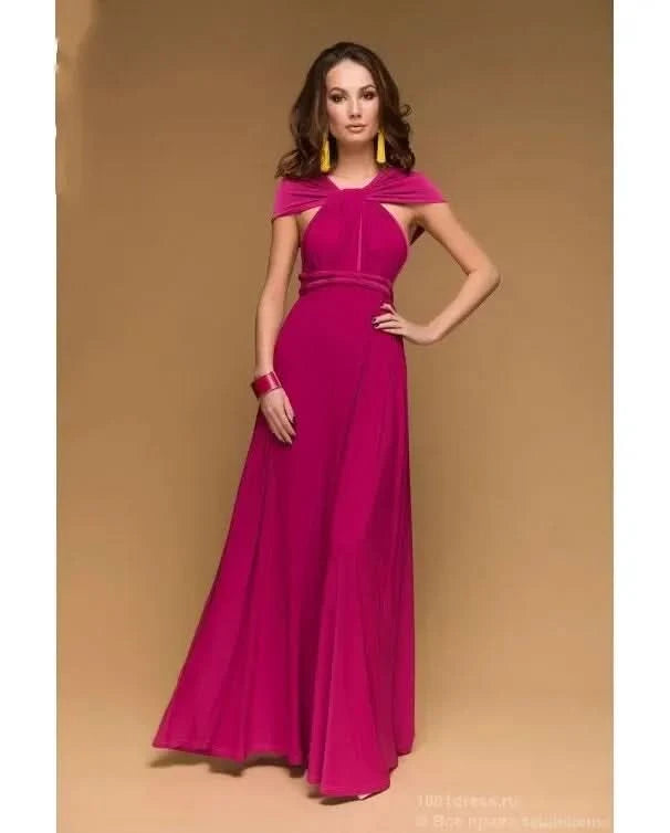 Sexy Women Multiway Wrap Convertible Boho Maxi Club Red Dress Bandage Long Dress Party Bridesmaids Infinity Robe Longue Femme - M & M Global