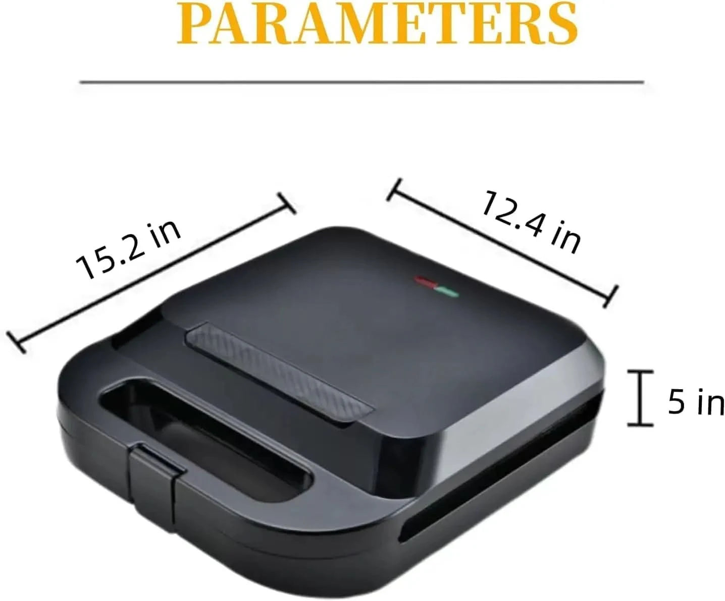 Waffle Maker Double With Removable Plates Cookie Iron Machine Non-Stick 2-Slice Belgian Breakfast Grilled Cheese,Omelette,High G - M & M Global
