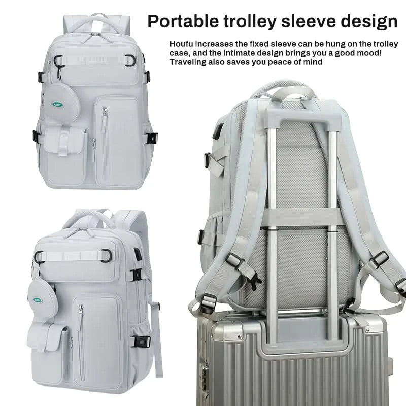 Fashionable large capacity multi pocket multifunctional outdoor travel backpack, handbag hiking bag suit - M & M Global