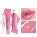New Hydrating Mirror Lip Gloss Moisturizing Shiny Lipstick with Bow Keychain Lip Makeup Beauty Cosmetics
