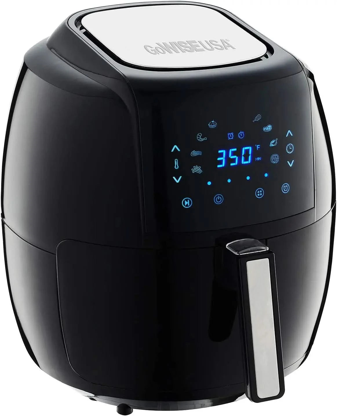 1700-Watt 5.8-QT 8-in-1 Digital Air Fryer with Recipe Book, Black - M & M Global