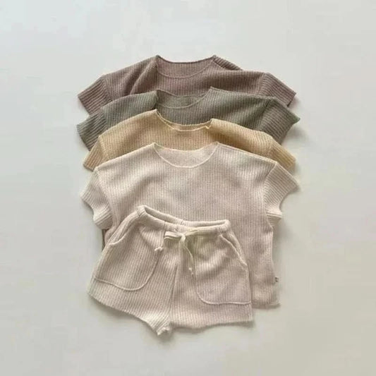 Kids T shirt+Shorts for Newborn Baby Casual Jogger Set 2 Pieces New Children Clothing Set Spring Summer for Toddler Boys&Girls - M & M Global