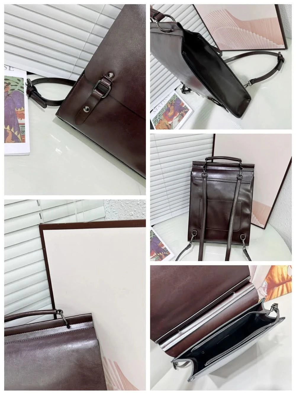 Genuine Leather Women Backpack Cross Body Bag Book School Bags Real Cowhide Lady Female Laptop Daypack Messenger Shoulder Bags - M & M Global