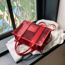 New The Tote Bag Letter Printed Sequins Top-Handle Bag Women Leather Handbag Luxury Designer Glitter Shoulder Crossbody Bag - M & M Global