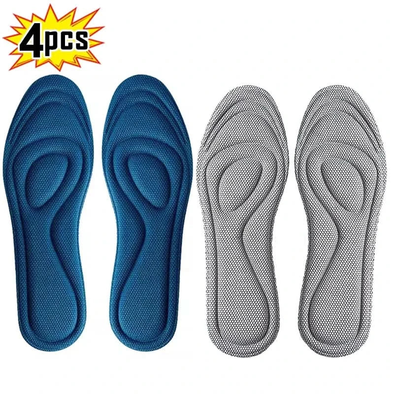NEW 4Pcs Memory Foam Orthopedic Insoles for Shoes Antibacterial Deodorization Sweat Absorption Insert Sport Shoes Running Pads - M & M Global