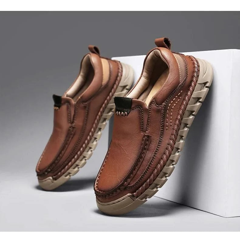 2024 Retro Loafer Genuine Split Leather Classic Shoes Sewing Comfortable Men Casual Slip-on Club Party Shoe Spring Summer - M & M Global