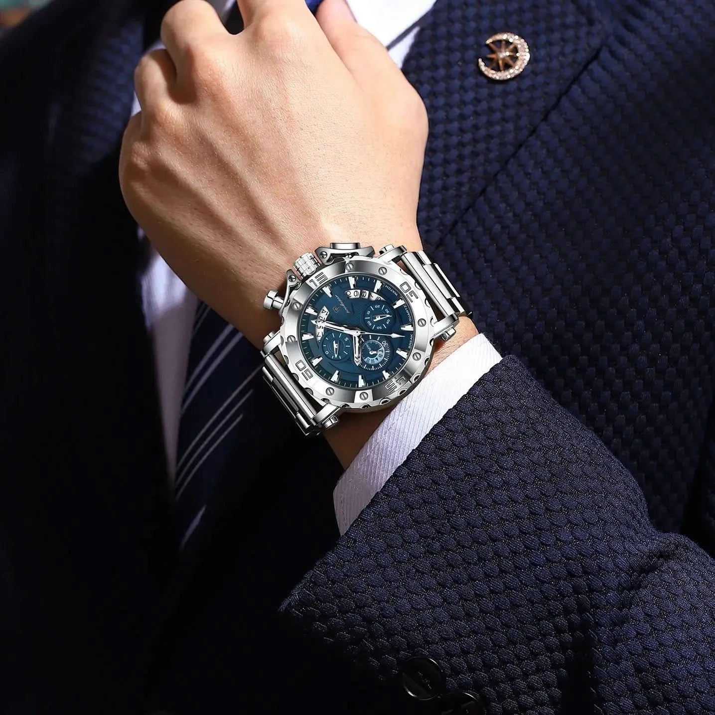 POEDAGAR Luxury Watch For Men Calendar Luminous Waterproof Man Clock Male Chronograph Stainless Steel Men's Quartz Watches Reloj - M & M Global