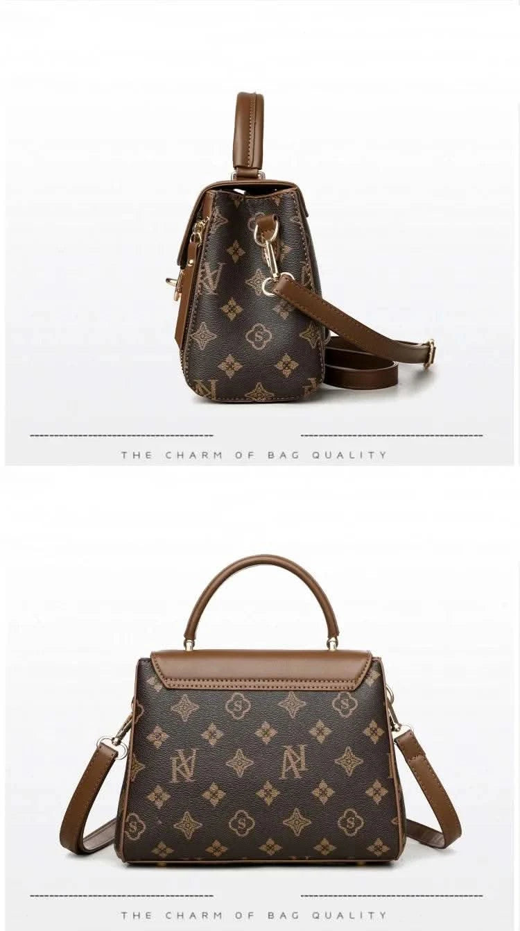 Bags for Women, Printed Fashionable Hand-Held Locks, Commuting Small Square Bag, Fashionable and Versatile Shoulder Crossbody Ba - M & M Global