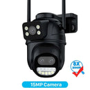 6K 12MP Outdoor Wifi Camera PTZ 8X Optical Zoom Three Lens Dual Screens Video Surveillance 8MP Dual Lens CCTV Security IP Camera - M & M Global