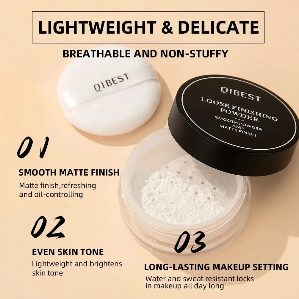 Face Loose Powder Translucent Matte Pink White Setting Powder Oil-Control Cosmetics Long-Lasting Waterproof Facial Makeup Powder - M & M Global