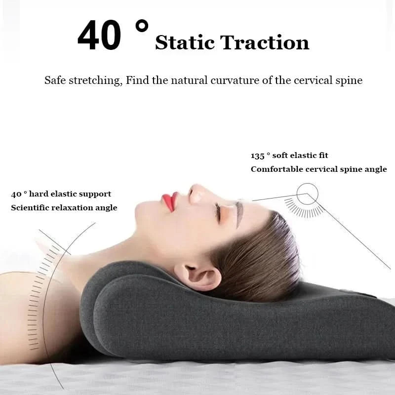 Heating Vibration Neck Massager Electric Cervical Pillow Back Traction Relax Sleeping Shoulder Neck Trapezius Muscle Massager - M & M Global