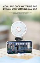 USB Handheld Mini Fan Foldable Portable Neck Hanging Fans 5 Speed USB Rechargeable Fan with Phone Stand and Display Screen - M & M Global