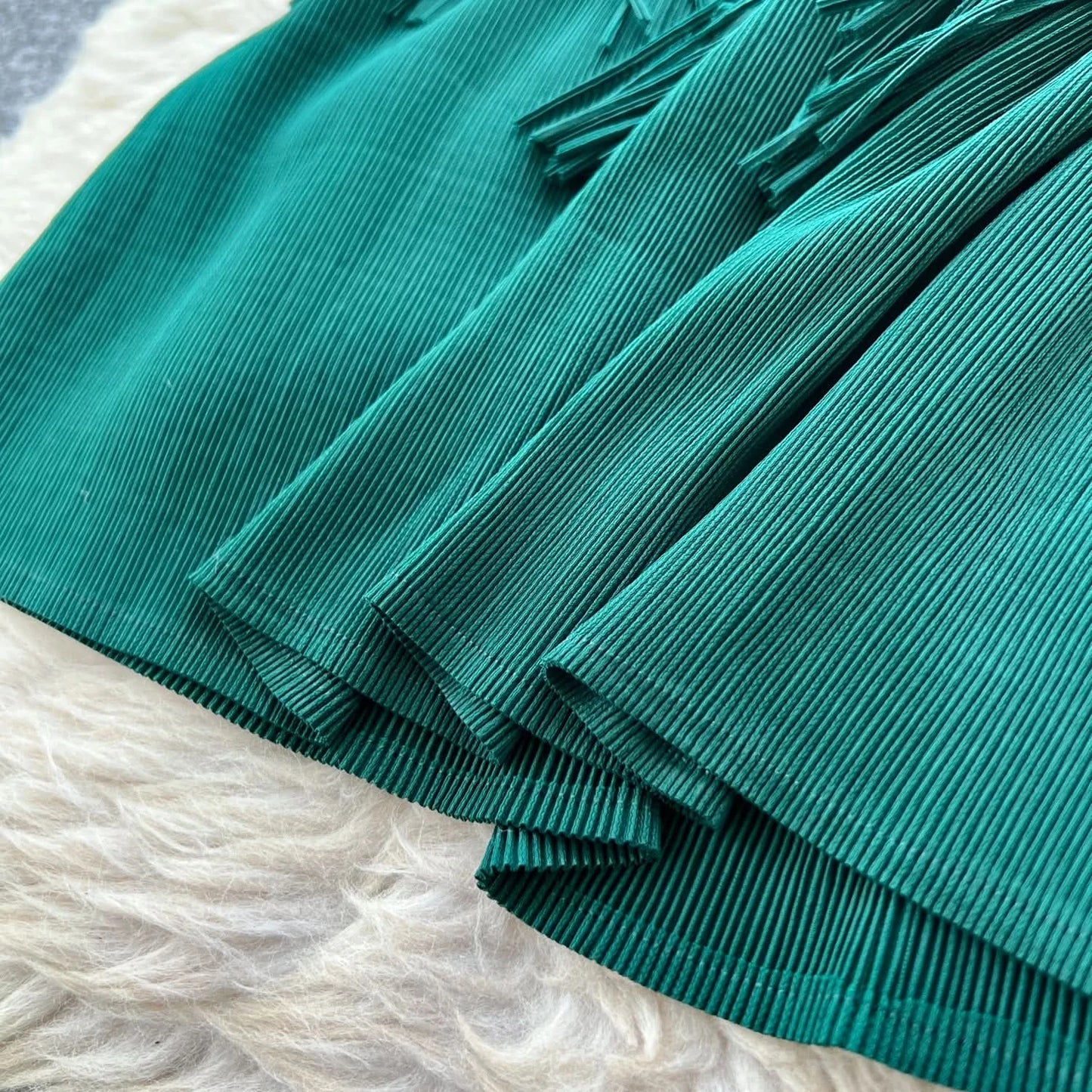 Vintage O-Neck Elegant Long Lantern Sleeve Chic Tassel Slim Long Dress French Fashion Evening High Street Autumn Winter Clothing - M & M Global