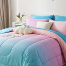 Gradient Comforter Set-7 Pieces in a Bag, Bedding Sets with Comforters,Flat Sheets, Fitted Sheet,2 Pillowcases & 2 PillowShams
