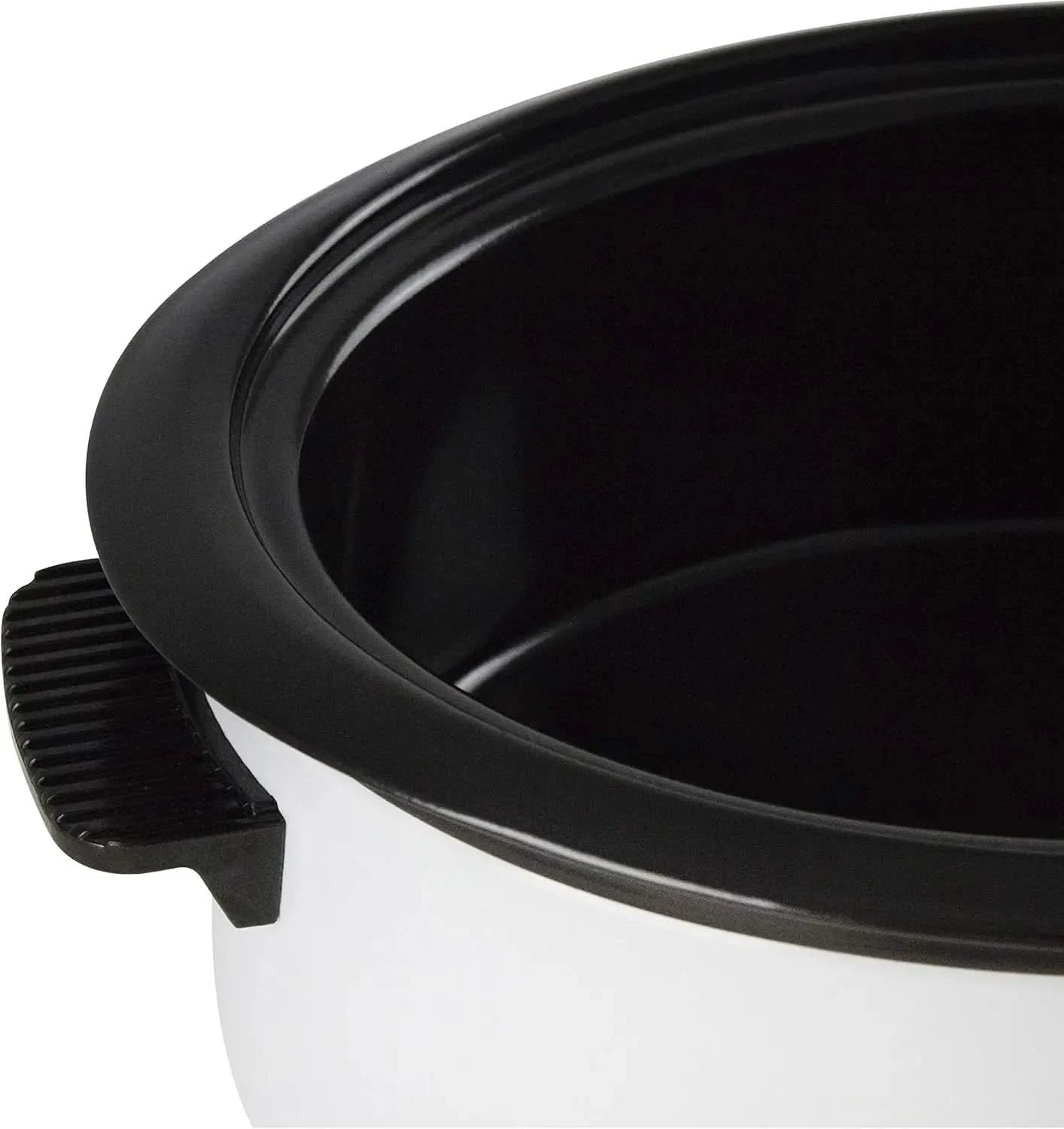 4816-14 Porcelain Roaster Oven, 6 quart, White - M & M Global