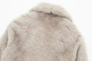 HH Women Elegant Faux Fur Coat Warm Fluffy Loose Long Sleeve Lapel Jacket Autumn Winter Fashion High Street Lady Outerwear