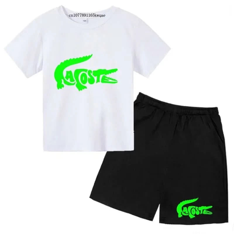 Summer Brand Casual 3-12Y Short Sleeve+Shorts Fashion Children's T-shirt Boys Girls leisure Set - M & M Global