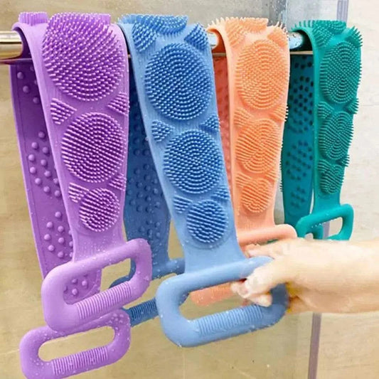 Body Sponge Silicone Brushes Bath Towels Scrubber Rubbing Back Peeling Massage Shower Belt Extended Skin Clean Brushes - M & M Global