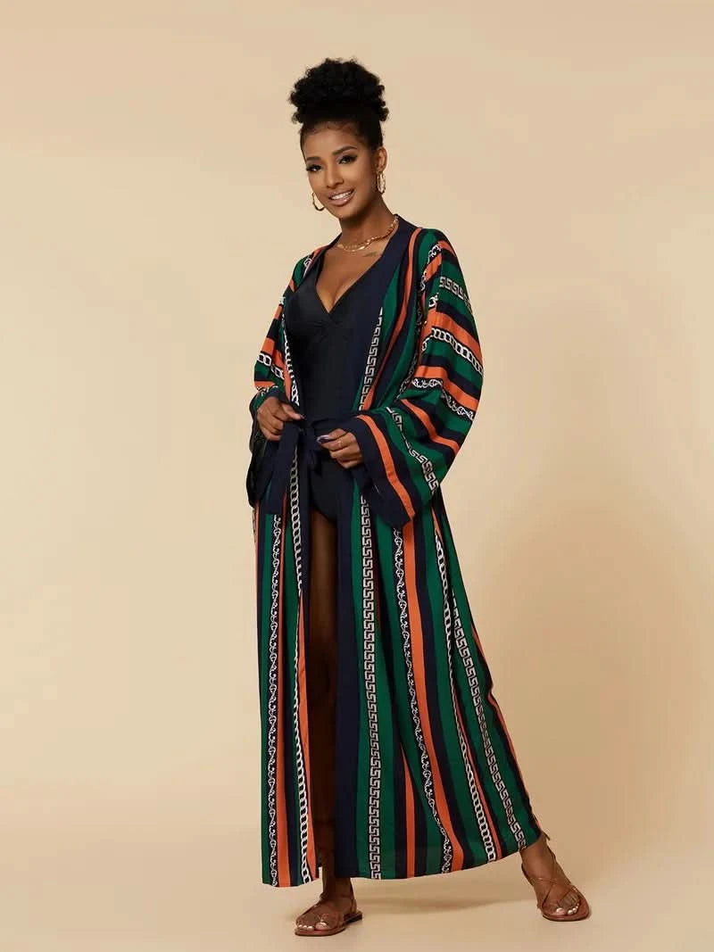 Para Praia Kimono Beach Robe 9 Colors Bikini Cover Ups Beachwear Femme Long Dress Sarong Women Loose Cardigan Swimsuit Covers - M & M Global