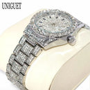 2025 Hot Fashion Gold Watches Women Luxury Stainless Steel Elegant Iced Diamond Jewelry Quartz Wristwatch Ladies Dropshipping - M & M Global