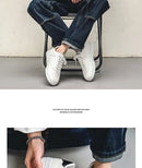 Casual Men's Sneakers Autumn 2025 New Style Winter Pure White Fiberglass Synthetic Lining Rubber Sole Unisex Leisure Shoes - M & M Global