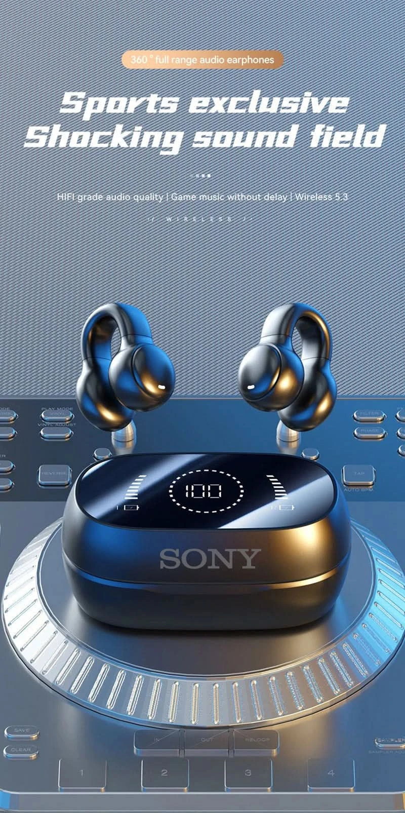 Sony Wireless Earbuds Bluetooth Headset Charging Noise Reduction Earphones Bone Conduction Headphones Cable Sport With Mic free