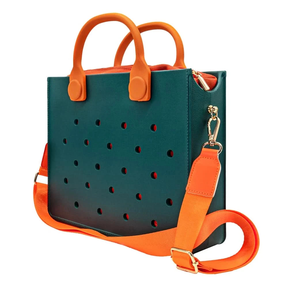 The orange guy Purple Women Fashion New EVA Punched Handbag Casual Waterproof Travel Tote Bag Fit Charms Outdoor Beach Bags - M & M Global