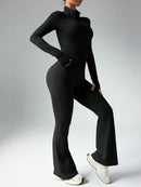 BWQ Women's Solid Color Long Sleeve & Long Pants Slim Fit Activewear Set