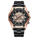 BINBOND Mens Quartz Watches Top Brand Luxury Stainless Steel Waterproof Hollow Out Blue Big Male Wristwatches Relogio Masculino - M & M Global