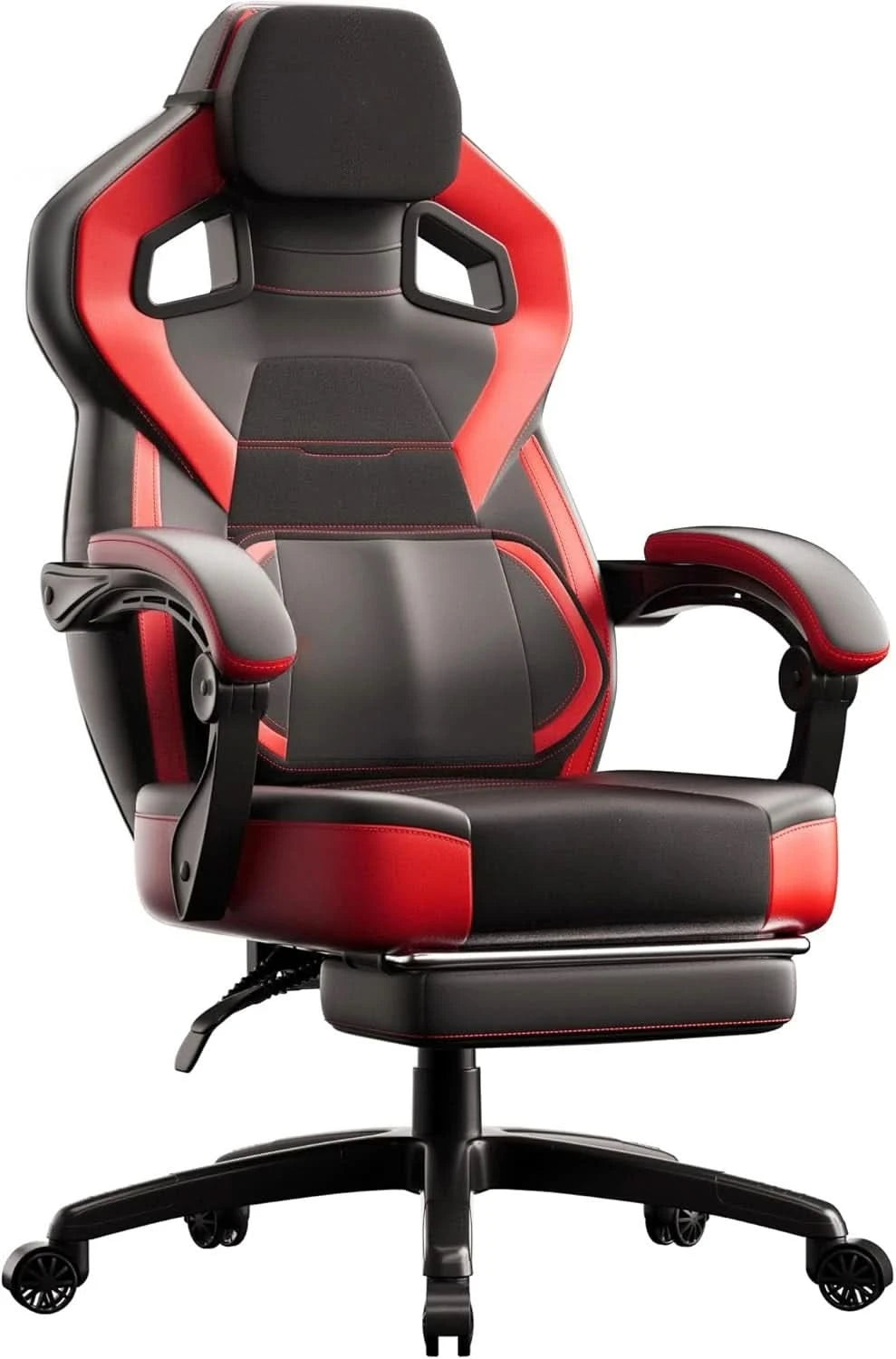 Fabric Gaming Chair with Footrest, Big and Tall Gamer Chair with Lumbar Support, Wide Back Computer Chair for Heavy People