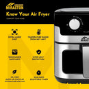 8.5QT Air Fryer, Upgraded Family Size Capacity, Visual Window, Square Basket Dials Stainless Steel Air Fryers, Reheat Leftovers, - M & M Global