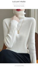 Autumn And Winter Knitted Pullover High-Neck Sweater, High-Elasticity, Fashionable And Comfortable Long-Sleeved Women's TopRY128